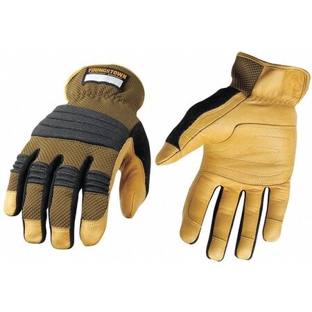Youngstown Glove Co Mechanics Gloves, Tan/Green, L, PR 06-3230-60-L
