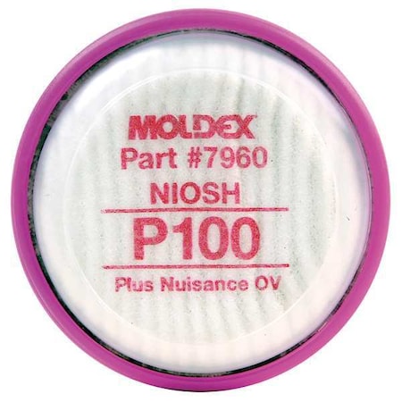 Moldex Filter, 7000, Magenta, Bayonet, Moldex 7000/7800/9000 Series Respirators 7960
