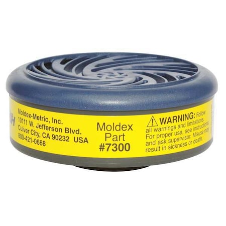 Moldex Cartridge, 7000, Yellow, Bayonet, Moldex 7000/7800/9000 Series Respirators 7300
