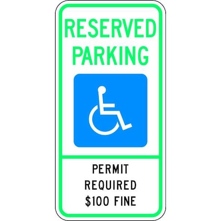 Lyle ADA Handicapped Parking Sign, 24" x 12, HC-MT01-12HA HC-MT01-12HA