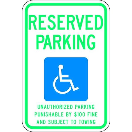 Lyle ADA Handicapped Parking Sign, 18" x 12, HC-TN01-12HA HC-TN01-12HA