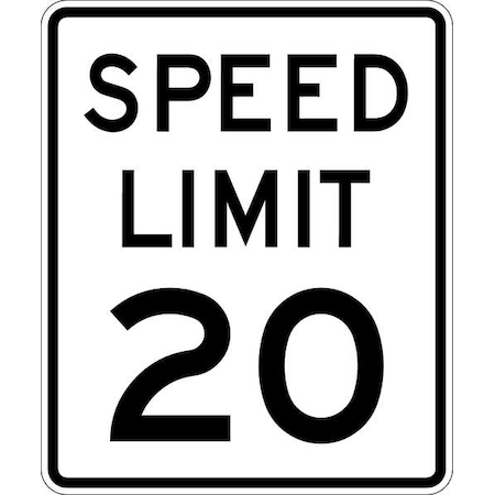 Lyle Speed Limit 20 Traffic Sign, 24 in H, 18 in W, Aluminum, Vertical Rectangle, R2-1-20-18DA R2-1-20-18DA