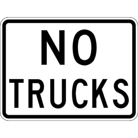 Lyle No Trucks Traffic Sign, 18 in H, 24 in W, Aluminum, Horizontal Rectangle, English, R5-2P-24DA R5-2P-24DA
