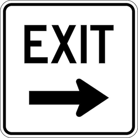 Lyle Exit Sign For Parking Lots, 18 in H, 18 in W, Aluminum, Square, English, LR7-69R-18DA LR7-69R-18DA