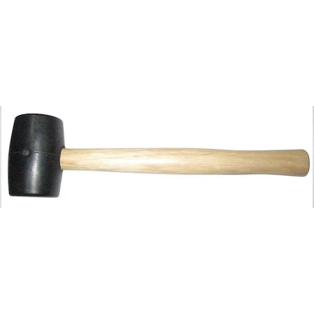 WESTWARD 2 lb Rubber Mallet, 3 1/2 in Face Dia., 13 3/8 in L Wood Handle 6DWK9