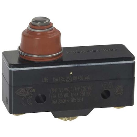Honeywell Micro Switch Industrial Snap Action Switch, Overtravel, Plunger Actuator, SPDT, 15A @ 480V AC Contact Rating BZ-2RS5551-A2