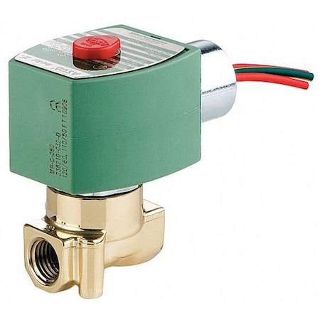 Asco 24VAC Brass Solenoid Valve, Normally Closed, 1/4 in Pipe Size OFKF8262G208