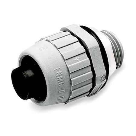 Hubbell Wiring Device-Kellems Conduit Fitting Connector, 3/4 in, Threaded, Nylon, PVC Coated, Gray P075NGYA