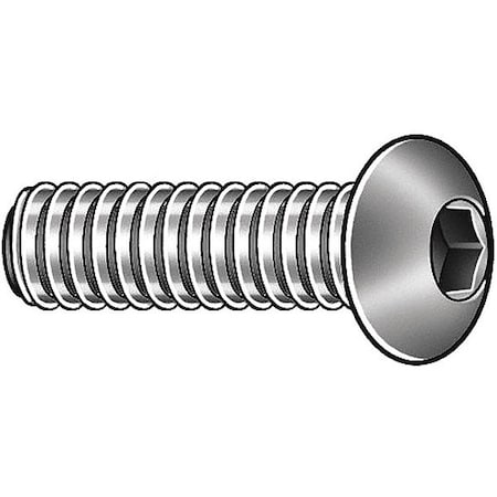 Zoro Select M12-1.75 Socket Head Cap Screw, Button, Plain 18-8 Stainless Steel, 60 mm Length, 5 PK BHS7X12060-005P1