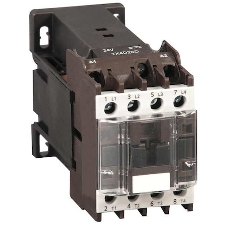 Dayton IEC Magnetic Contactor, No Auxiliary Contacts, 24V DC, 4 P, Non-Reversing 6ECE5