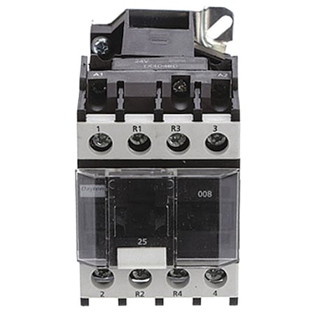 Dayton IEC Magnetic Contactor, No Auxiliary Contacts, 24V DC, 4 P, Non-Reversing 6ECE6