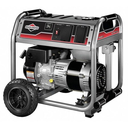 Briggs & Stratton Portable Generator, Gasoline, 3500 Rated, 4375 Surge, Recoil Start, 29.2/14.6 A 30486