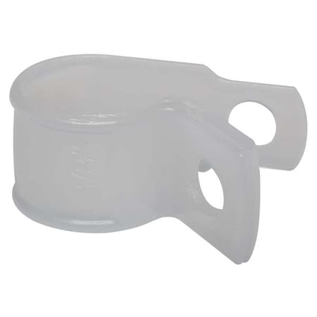 Zoro Select Cable Clamp, Nylon 6/6, 3/8 in Bundle Dia., Natural, 0.86 in L, 100 PK 6EEF0
