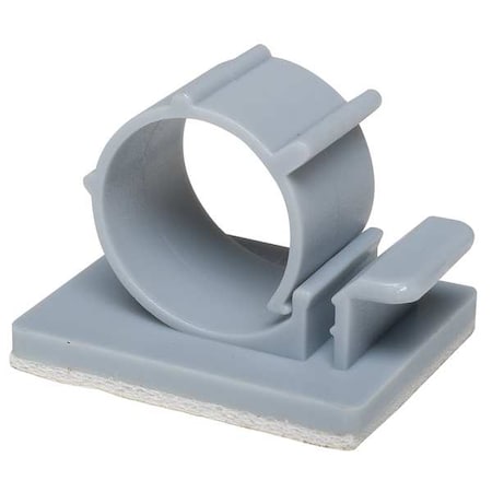 Zoro Select Cable Clip, Nylon 6/6, 0.55 in Bundle Dia., Gray, 1-3/16 in L, 25 PK 6EEF6