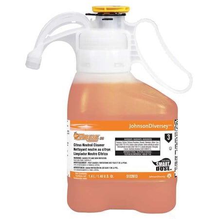 Diversey Citrus Neutral Cleaner, 1.4L Hose End Sprayer, Unscented, Orange 95122613