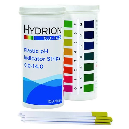 HYDRION pH Strips, Hydrion Spectral, 0-14, PK100 9800