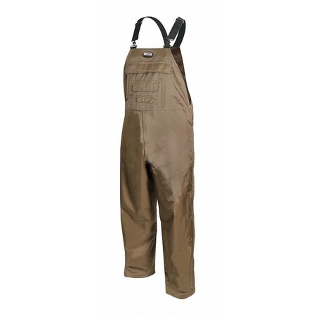 Nite Lite Outdoor Gear Waterproof Breathable Work Bib Overalls, Nylon, 7.4 oz Fabric Weight, 32 in Inseam, Brown, 3XL NLHAB 3XL REG