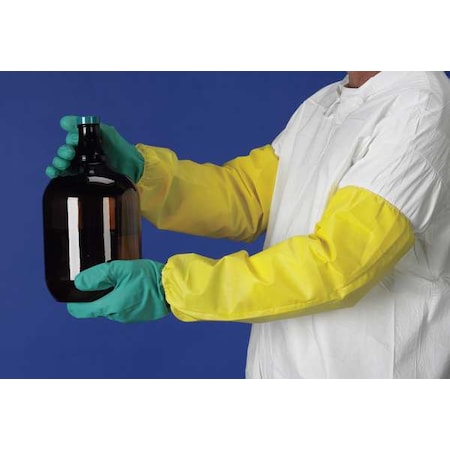 Lakeland ChemMax(R) 1 Chemical Resistant Sleeves, 18 in Length, 12 mil Thick, Serged Seam, Yellow, 25 PK PBLC1S860YP-18