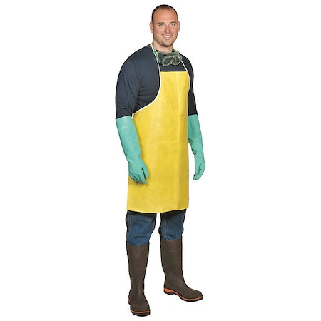Lakeland Chemical Resistant Bib Apron, ChemMax(R) 1, Yellow, 36 in, 27 in x 35 in PBLC650