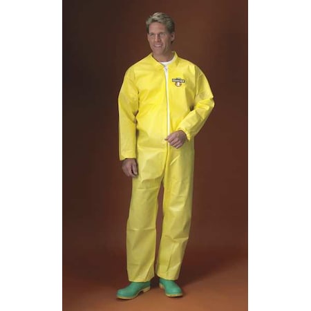 Lakeland Chemical Resistant Coveralls, Collared Coverall, XL, ChemMax(R) 1, Elastic Wrist, Elastic Ankle PBLC55417-XL
