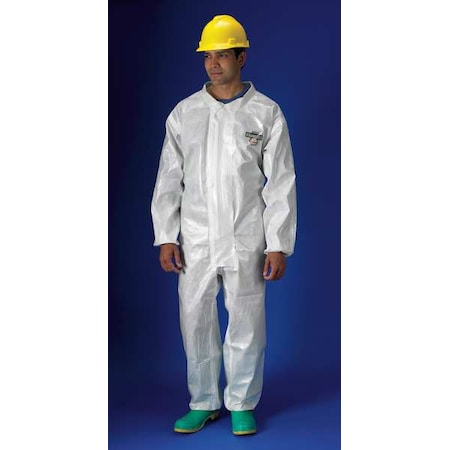 Lakeland ChemMax(R) 2 Collared Chemical Resistant Coveralls, ChemMax(R) 2, 4.3 oz Fabric Weight, White, 2XL PBLC72110-2X