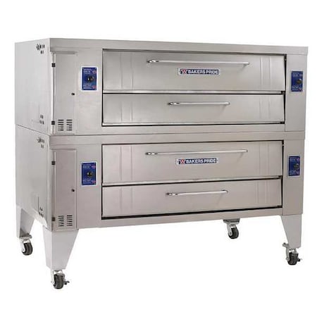 Bakers Pride 51" x 84" x 66" Double Deck Gas Deck Oven Y-802