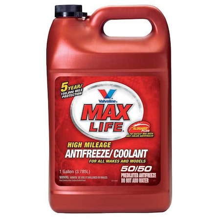 Valvoline Antifreeze Coolant, Pre-Diluted 50/50, 1 gal, Bottle, IAT, Ethylene Glycol, Yellow,  719005