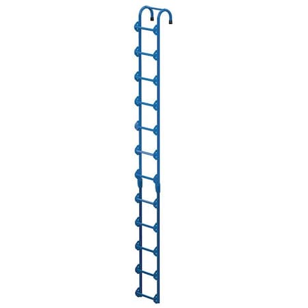 Vestil 12 ft Overall H, Storage Tank Ladder, Steel, Powder Coated Finish, 300 lb Load Capacity NTAL-12