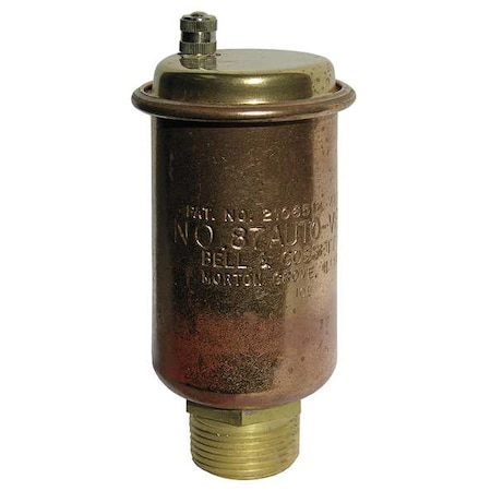 Bell & Gossett Automatic Air Vent , Brass, 1/2 in FNPT, 3/4 in MNPT 87