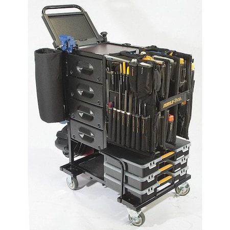 Mobile Shop Base PM Cart with Vise & Complete Tool Bag MS-CPMC-B