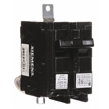 Siemens Miniature Circuit Breaker, BL Series, 20A, 1 Pole, 120/240V AC, 65kA at 120V AC B120HH00S01