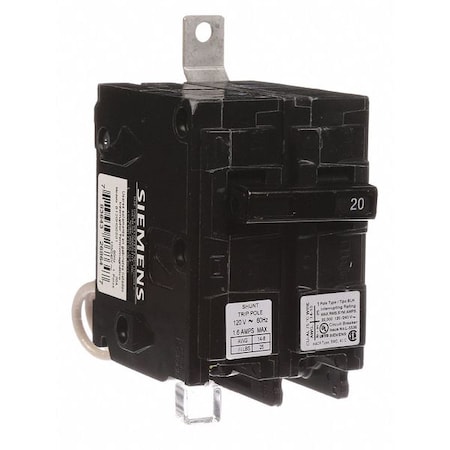 Siemens Miniature Circuit Breaker, BL Series, 20A, 1 Pole, 120/240V AC, 22kA at 120V AC B120H00S01