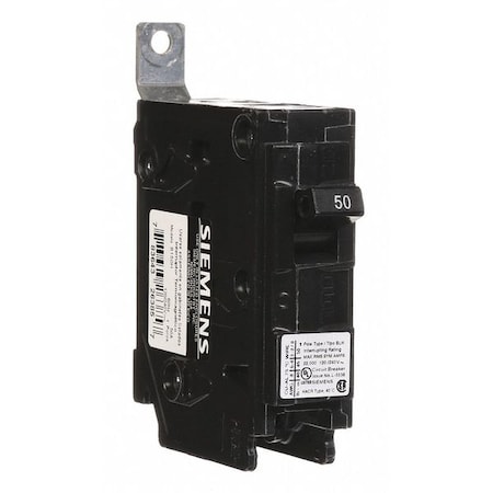 Siemens Miniature Circuit Breaker, BL Series, 50A, 1 Pole, 120/240V AC, 22kA at 120/240V AC B150H