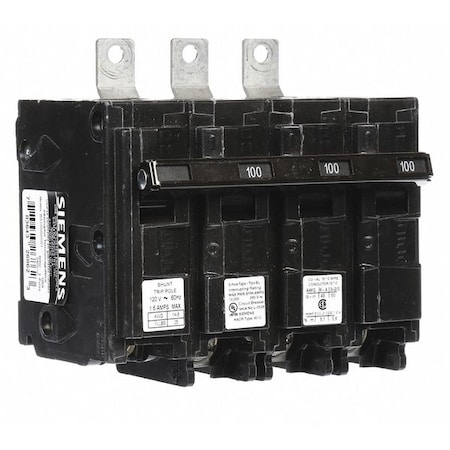 Siemens Miniature Circuit Breaker, BL Series, 100A, 3 Pole, 120/240V AC, 10kA at 240V AC B310000S01