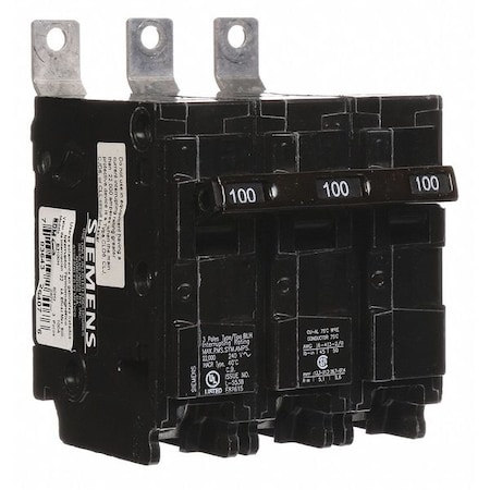 Siemens Miniature Circuit Breaker, BL Series, 100A, 3 Pole, 240V AC, 22kA at 240V AC B3100H