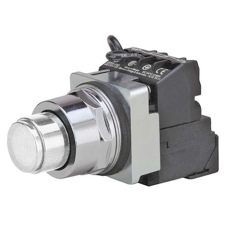 Siemens Illuminated Push Button, 30 mm, 1NO/1NC, White 52PT6DBA