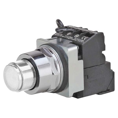 Siemens Illuminated Push Button, 30 mm, 1NO/1NC, White 52PT6GBA