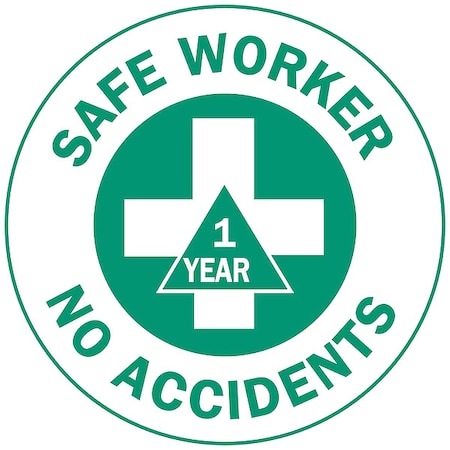 Brady Hard Hat Emblem Label, Green/White, 49552 49552