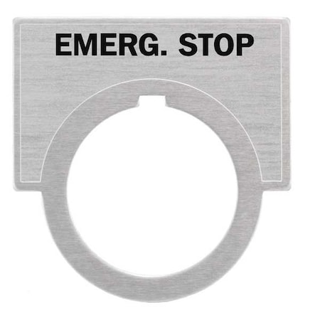 Siemens Legend Plate, Emerg Stop, Brushed Aluminum 52NL16