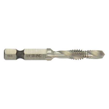 Zoro Select Drill/Tap/Countersink Bit, 1/4-20x2-1/4 L 6EXL5