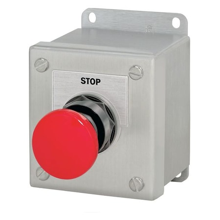 Siemens Push Buttn Cntrl Station, Stop, Mshrm Head 52C104S