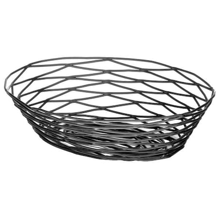 Tablecraft Artisian Basket, Oval, Black Metal, PK6 BK17409