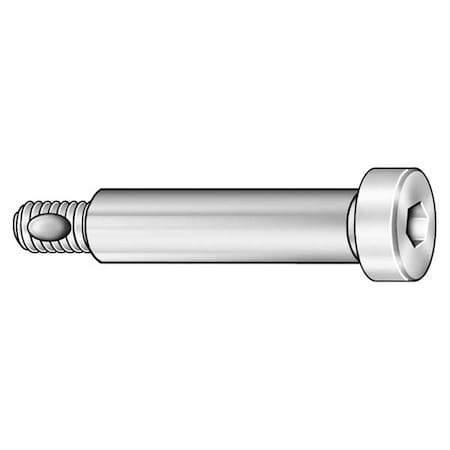 Zoro Select Self-Locking Shoulder Screws, M5-0.80 Thr Sz, 9.5 mm Thr Lg, 10 mm Shoulder Lg, Alloy Steel, 5 PK SBS005010L-005P1