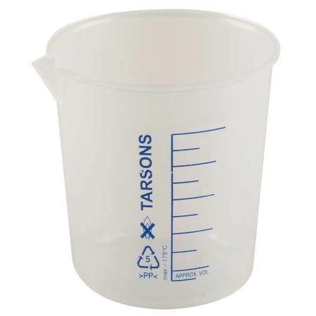 Zoro Select Beaker, 100mL, Polypropylene, PK12 6FAE4