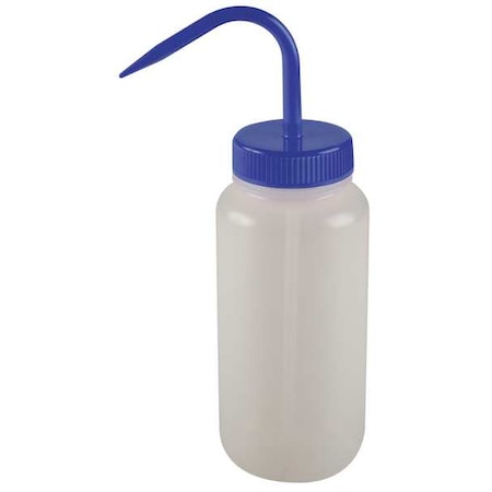 LAB SAFETY SUPPLY Wash Bottle, Standard Spout, 16 oz., Blue 6FAU8