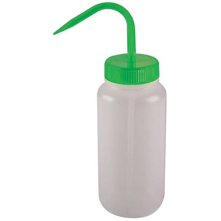 LAB SAFETY SUPPLY Wash Bottle, Standard Spout, 32 oz., Green 6FAU3