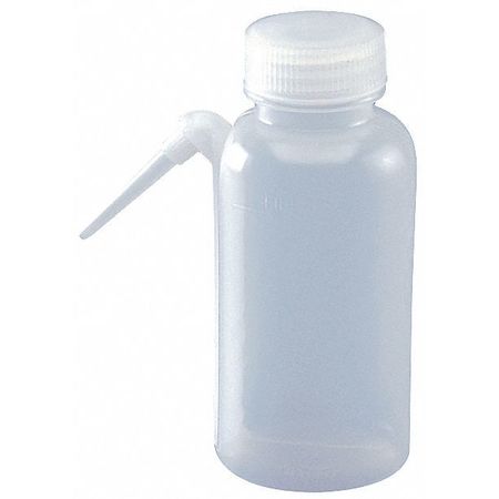 LAB SAFETY SUPPLY Wash Bottle, Integrated Spout, 8 oz., Clear 6FAV8