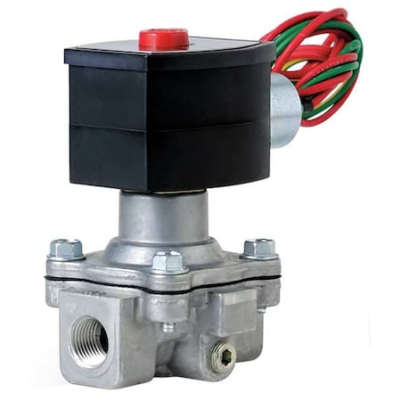 REDHAT 120V AC Aluminum Air and Fuel Gas Solenoid Valve, Normally Closed, 1/2 in Pipe Size EF8215G020