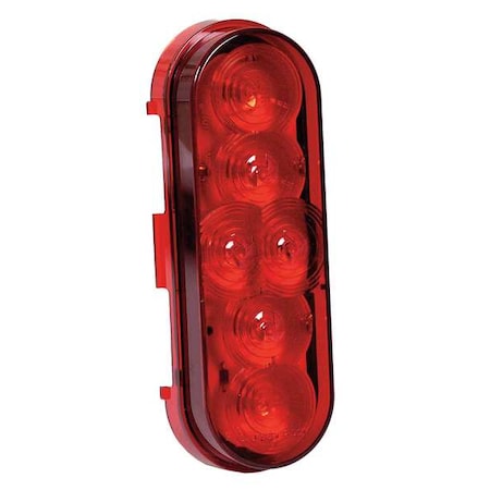 Maxxima Stop/Tail/Turn Light, 6LED, 6x3In, Oval, Red M63346R