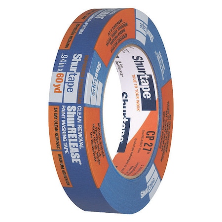 SHURTAPE Masking Tape, Blue, 1 in. x 60 yd. CP 27